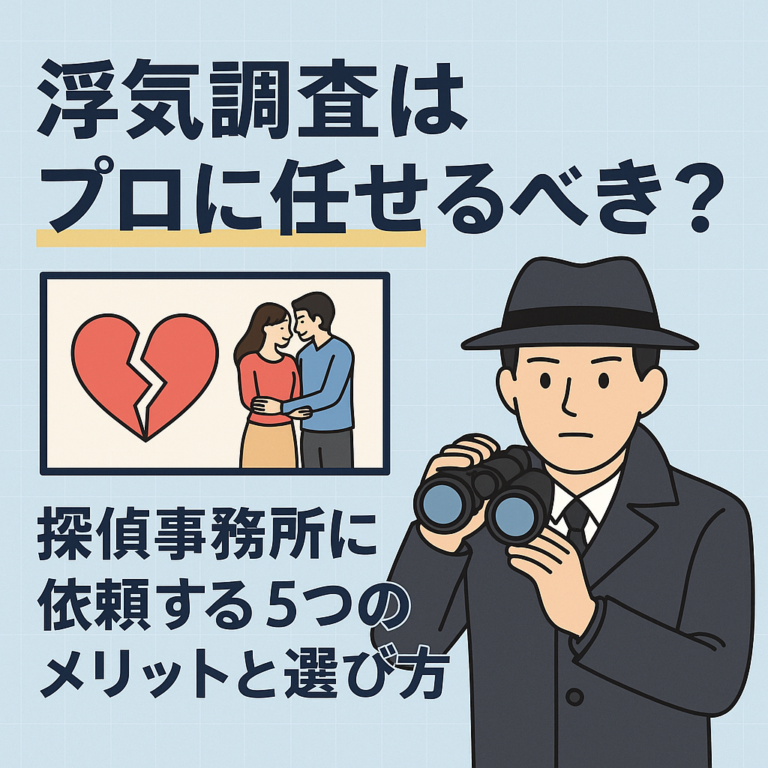 浮気調査はプロに任せるべき?探偵事務所に依頼する5つのメリットと選び方【完全ガイド】