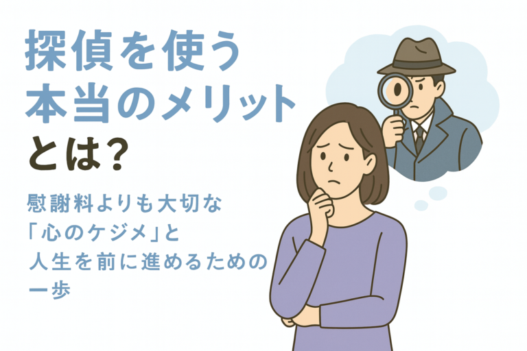 探偵を使う本当のメリットとは?~慰謝料よりも大切な「心のケジメ」と人生を前に進めるための一歩~