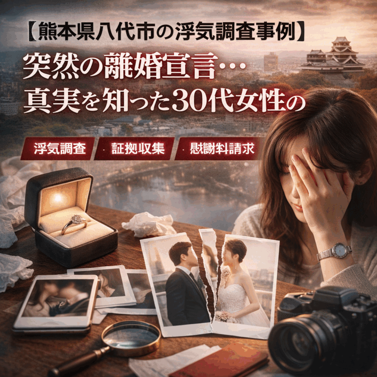 【浮気調査】八代市在住/30代女性/夫からの突然の離婚宣言